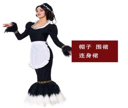 Halloween stage musical performance show adult ladies French feather duster dance skirt evening dress mermaid skirt L2207147527663