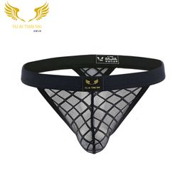 Bathing Love Angel Men's Underwear Fashionable And Sexy Transparent Low Waist Mesh Thong 206843