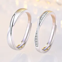 Wedding Rings 925 Sterling Silver CZ Cubic Zircon Statement Couple For Women Men Valentines Day Gift Fashion Jewellery Wholesale