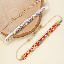Link Bracelets YASTYT Miyuki Seed Bead Jewellery Boho Colourful Adjustable Handmade Braided Bracelet Gifts For Her