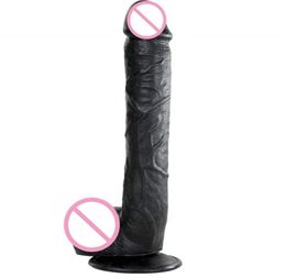 285CM Super Huge Black Dildos Strapon Thick Giant Realistic Dildo Anal Butt with Suction Cup Big Soft Penis Sex Toy For Women T206994904