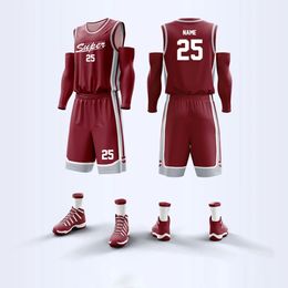 Men Sets Basketball Jerseys Uniform Sport Blank Team Tracksuits Custom Number Name 3D Print Running Training Suits 240228
