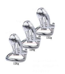 Stainless Steel Penis Cage Cock Lock Device,40 mm/45 mm/50 mm size Rings Cock Cage Metal Cage BDSM Sex Toys For Men9182902