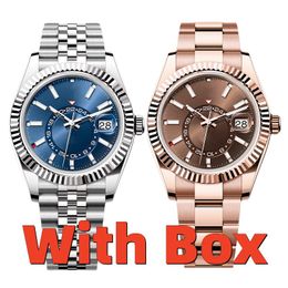 Mens Watch Luxury Watch Designer Watches Hight Quality Top SKY Stainless Steel Luminous Waterproof Calendar Wristwatch With Box Automatic Machinery Time Accuracy