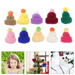 Berets 10 Pcs Mini Knit Hat DIY Making Accessory Bottles Santa Deco Handmade Material Plastic Knitted Christmas Tree Ornaments