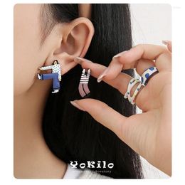 Stud Earrings Cute Japanese Style Funny Person Colourful Athletic People Studs Fashion Jewellery For Women