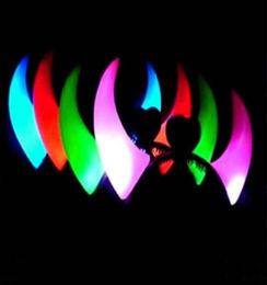 100pcs LED Light Up Flashing Devil Horns Headband Glowing Devil Horns LED Costume Headband Halloween Night Light6317193
