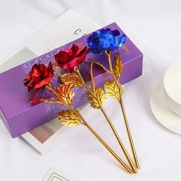 Decorative Flowers Craft Wedding Romantic Lover Gifts Valentine's Day Gift 24K Gold Foil Rose Flower Handcraft Dipped Long Stem