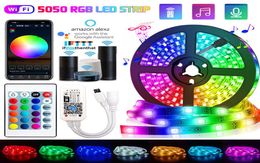 Strips 5M30M WIFI LED Strip Light RGB DC 12V SMD Ribbon Waterproof Diode Tape Bluetooth Controller Power Adapter For HomeLED Stri4262183