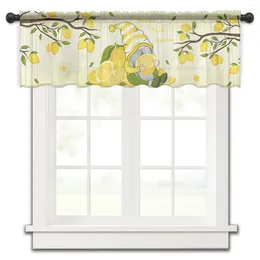 Curtain Lemon Dwarf Summer Small Window Valance Sheer Short Bedroom Home Decor Voile Drapes