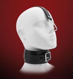 Leather Sex Slave Collar with Nose Hook Fetish bdsm Bondage Restraints Erotic Toys Sex Toys for Couples Sex Pro8547856