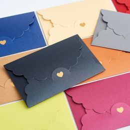 17.4*11 cm Small gratulationskort Kort Kort Kuvert Hot Stamping Pearlescent Love Letter Kraft Paper Mini Enveles Z122