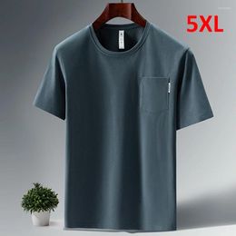 Men's T Shirts Solod Color T-shirt Men Summer Short Sleeve Shirt Pocket Design Fashion Casual Cotton Tshirt Male Round Neck