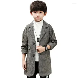 Jackets Tide Windbreaker 2024 Children Long Suits Outerwear Top Boy Girl Coat Autumn Spring Formal Fashion Teenager Outdoor