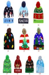 Christmas Knitted Hats LED Kids Baby Winter Warmer Beanies Crochet Cartoon Caps Party Decor Xmas gift 10 styles1584940