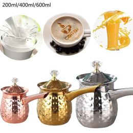 Tools 1pcs Turkish Coffee Pot Stainless Steel Container Coffee Pots Milk Frothing Pitcher Greek Dubai Milk Coffee Warmer Cezve Ibrik