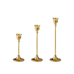 2024 European style Metal Candle Holders Simple Golden Wedding Decoration Bar Party Living Room Decor Home Decor Candlestick
