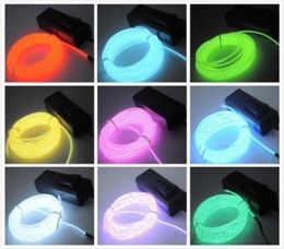 Flexible EL Wire Neon Sign Light 8Colors 3M ELWire Rope Tube with Controller Halloween Christmas Decoration for Dance Party Car D7701211