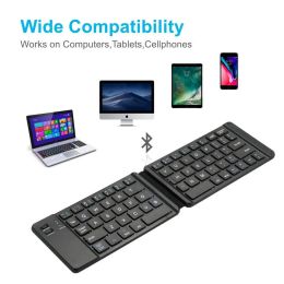 Keyboards Portable LightHandy Mini Wireless Bluetooth Folding Keyboard,Foldable Wireless Keypad for IOS/Android/Windows ipad Tablet phone
