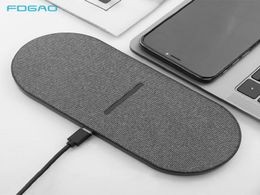 2 in 1 20W Dual Seat Qi Wireless Charger for Samsung S20 S10 Double Fast Charging Pad for IPhone 12 11 Pro XS XR X 8 Airpods Pro4025457
