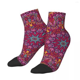 Men's Socks Ethnic Colourful Geometric Mandala Short Unique Casual Breatheable Adult Ankle