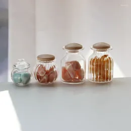 Bottles 5/10pcs Mini Glass Tea Caddy Miscellaneous Grain Sealed Cans Candy Small Object Storage Jar Kitchen Container Doll Toy