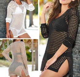 2019 Summer Women Sexy Mesh Knitted Crochet Beach Tops T Shirts Swimsuit Cover Up Swimwear Bikini Wrap Bathing Suit 3 color3929238