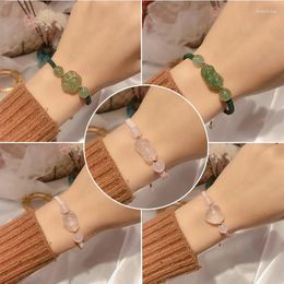 Charm Bracelets Korean Style Pure And Simple PI Xiu Rope Bracelet For Women Green Strawberry Crystal Hand Woven Red Jewellery Gift