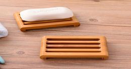 Natural Bamboo Soap Dishes Tray Holder Bathroom Soap Rack Plate Box Container1052782