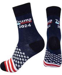 Trump 2024 Socks Us Flag Stars Stripes Cotton Stocking Sock US Presidential Election Trump teenager Medium hiphop Socks gifts G94F4572650
