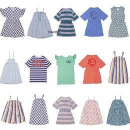 Girl Dresses EnkeliBB Wyn 23 Summer Stylish Designer Children Plaid Strip Cartoon Pattern Brand Clothes