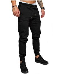 Mens Cargo Pants Drawstring Jogger Chinos Male Work Pants Cotton Trousers Tactical Pants Outdoor Trousers Grey Army Sweatpants5102943