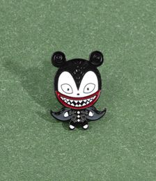 New Cartoon Punk Dark Cloak Ghost Clown Big Mouth Mouse Enamel Animation Character Pin Child Denim Clothes Lapel Pendant Jewellery G8917783