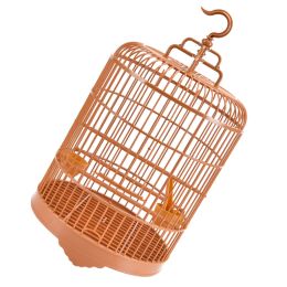 Nests Bird Cage Hanging Bird Cage, Round Birdcages House Bird Carrier with Hook and Feeder for Small Birds Parrot Vintage Bird Cages