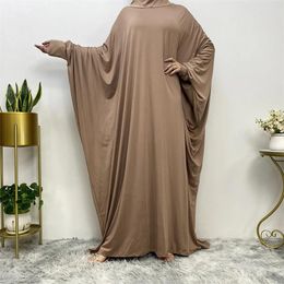 Ethnic Clothing Muslim Abaya Jilbab Kaftan Women Hooded Dress Islamic Dubai Robe Plain African Turkish Southeast Asia Clothes