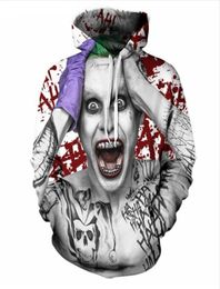 2017 Autumn winter new Fashion 3D Hoodies Suicide Squad Joker printing casual Hoody Funny Sweatshirt Drop XK645520470