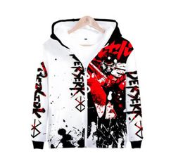 Japan Anime Berserk 3D Print Zip Up WomenMen Hoodie Sweatshirt Streetwear Hip Hop Zipper Hooded Jacket Male Casual Sportswear2143299