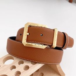 Belts Luxury Big Letter Designer Men High Quality Fancy Vintage Jeans Full Grain Leather Younth Ceinture Homme