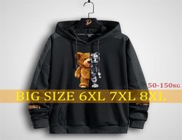 Plus Size Men039s Hoodies Printing Anime Women Harajuku streetwear oversized sweatshirt clothing style long Hooded Black Bear 82318534