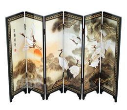 Chinese Lacquer Painting Beautiful Folding Screen Songhe pattern4431698