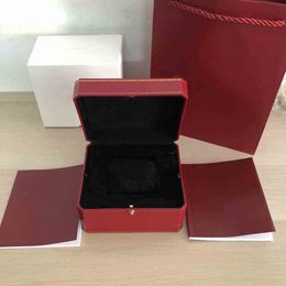 Various watches Box Collector Luxury Quality High End Wooden For Brochure Card Tag File Bag Men Watch Red Boxes Gift214u