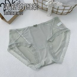 Women's Panties Ultra-thin Lace Underwear Invisible Breathable Quick-drying Waist Nylon Wormwood Antibacterial Ladies