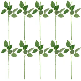 Decorative Flowers Artificial Flower Pole Floral Stems Picks With Leaves For And DIY Supplies Fake
