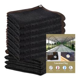 Nets 3 Pin Mesh Tarp Black Shade Cloth with Grommets Garden Sunblock Shade AntiUV HDPE 50% Shading Net Plant Cover Patio Greenhouse