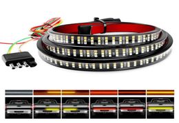 Truck Tailgate Bar 60quot Triple Row 504 LED Strip with Red Brake White Reverse Sequential Amber Turning Signals Strobe Lights9797468