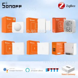 Control SONOFF Zigbee Door Window Sensor Mini Switch Remote Control Temperature Humidity Sensor Wireless Switch For Alexa Google Home