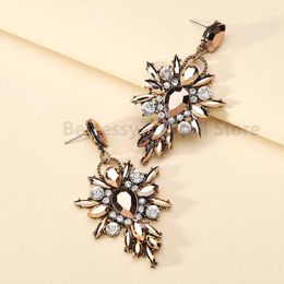 Dangle Earrings Rhinestone Decor Drop For Women Luxury Trendy Chandelier Design Gorgeous Vacation Party Wedding Vintage Jewelry Pendant