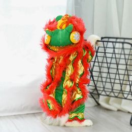 Funny Christmas Dog Clothes Years Pet Chinese Costume Dragon Dance Lion Dog Party Lion Dance Red Festive Lucky Cat Clothes 240228cj