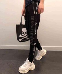 2021 Men039s Pants FallWinter MMJ Skull Ribbon Zipper Slim Foot Casual Sports Thicken MASTERMIND Sweatpants KZ672 G12178647648