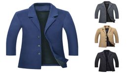2019 New Autumn Winter Warm Jacket Wool Long Coat Men Casual Warm Black Business Overcoat Mens Stylish Woolen Jackets Parka Male6135217